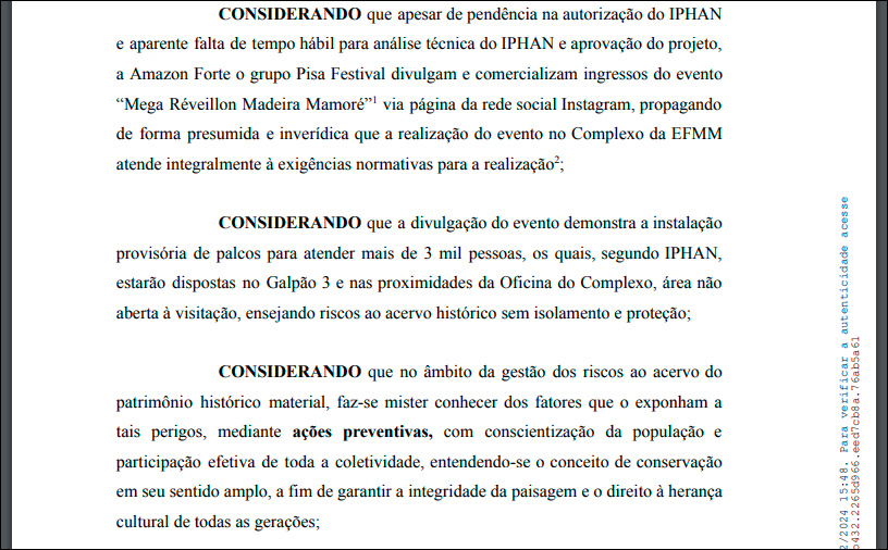 MPF se manifesta sobre evento na EFMM, exige documentação e providências e dá prazo de 3 dias - Geral