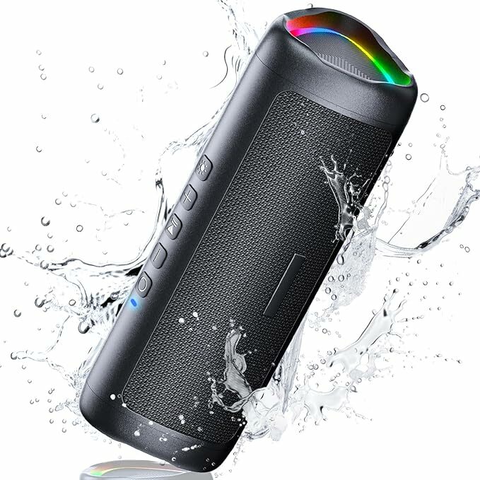 UOHHBOE Altifalante Bluetooth sem fios portátil 5,3 altifalante sem fios TWS com LED