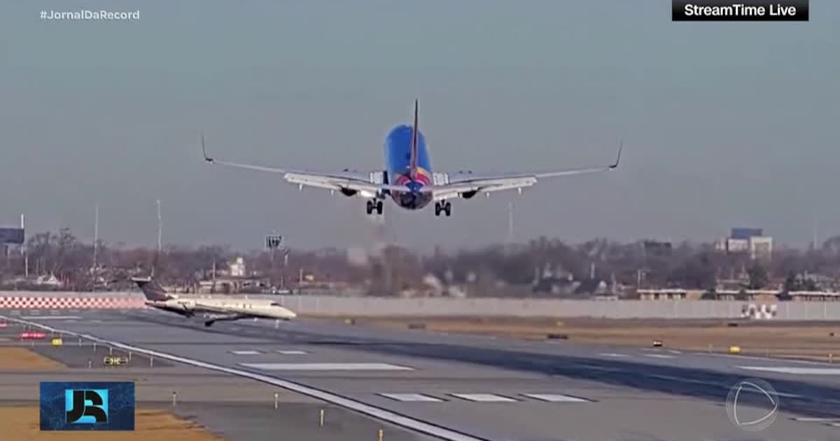 Piloto de avião evita acidente ao ser surpreendido por jatinho na pista nos Estados Unidos – Noticias R7