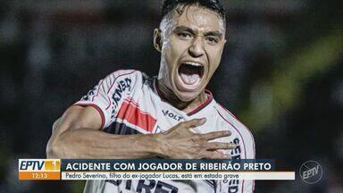 Jogador revelado pelo Botafogo-SP fica em estado grave após carro bater na Anhanguera - Pedro Severino, de 19 anos, é filho do ex-jogador Lucas Severino e está emprestado ao Bragantino. Batida aconteceu em Americana (SP).