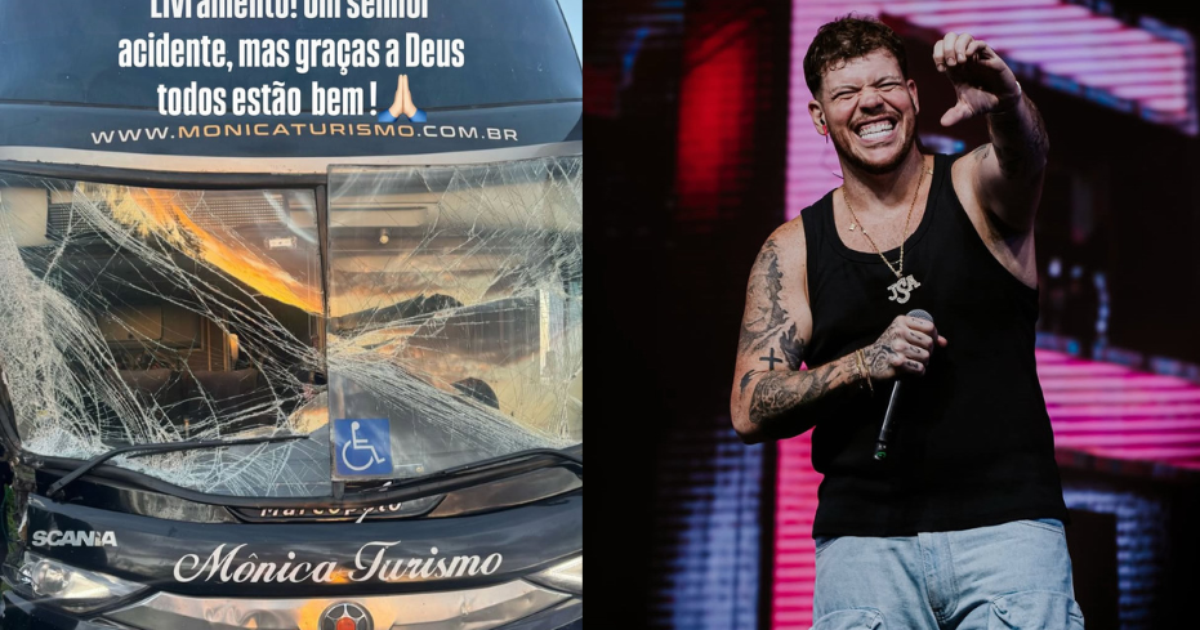Cantor Ferrugem e equipe sofrem acidente de ônibus no Rio Grande do Sul