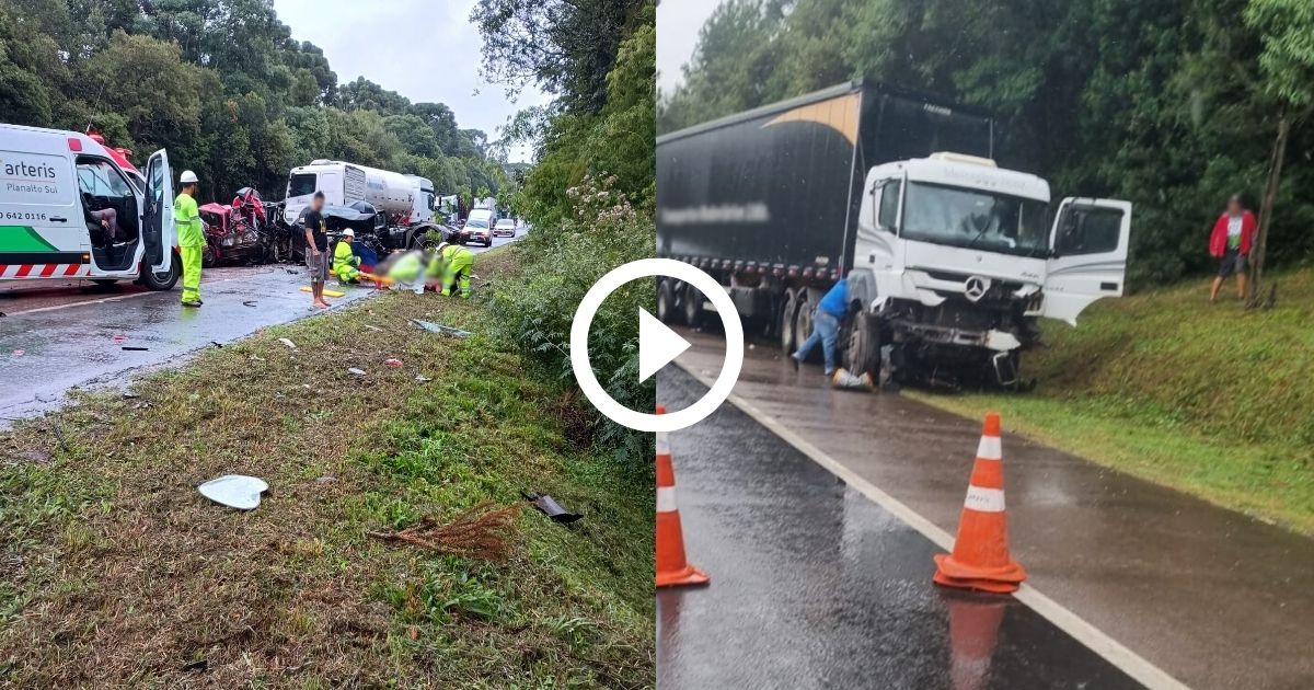 Grave acidente interdita BR-116 em SC