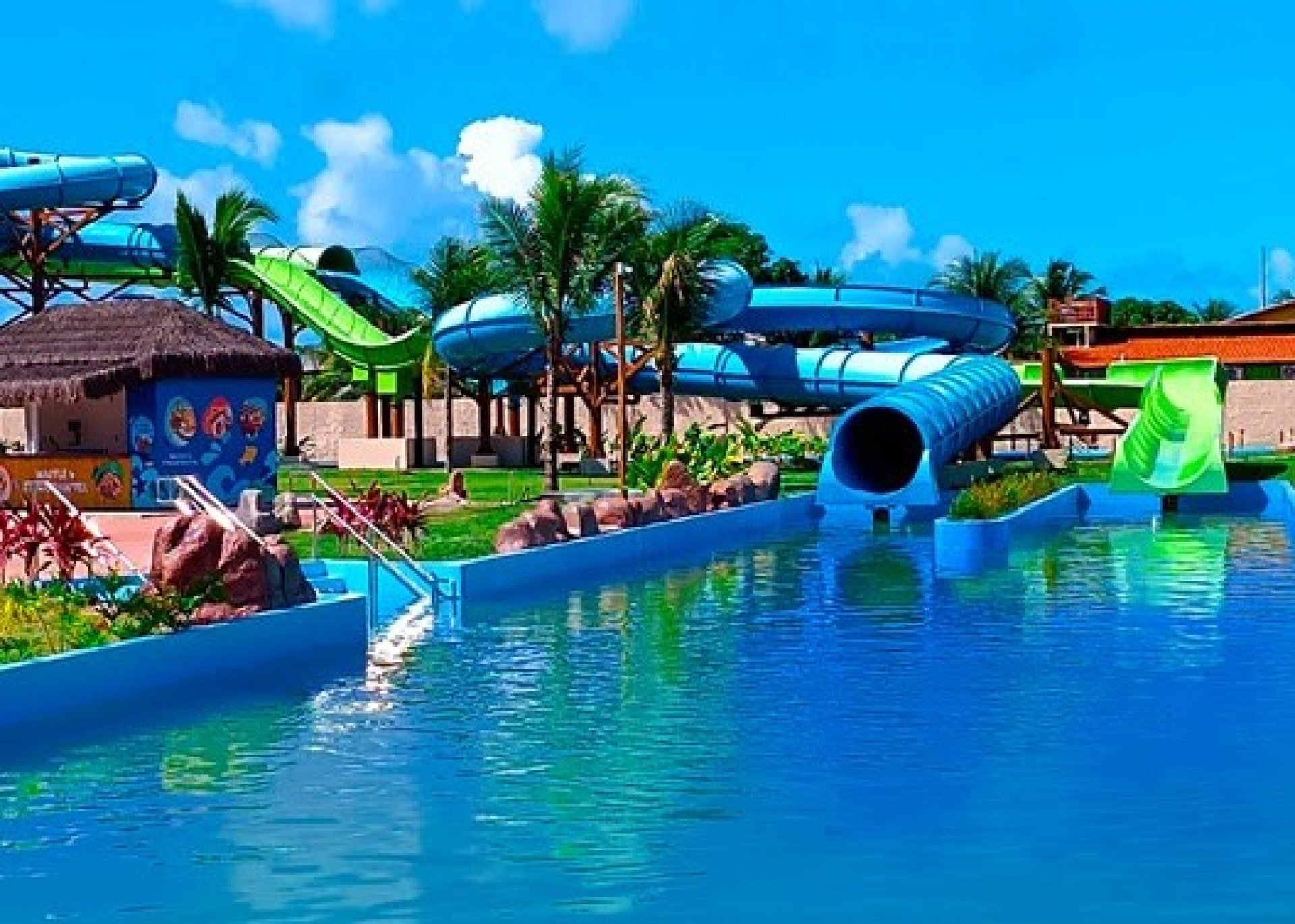 Acquaventura parque aquático localizado na Praia de Carneiros, em Tamandaré, Litoral Sul de Pernambuco.