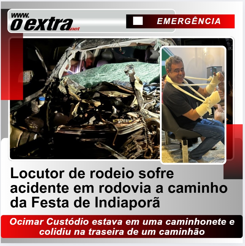Locutor de rodeio sofre acidente em rodovia a caminho da Festa de Indiaporã