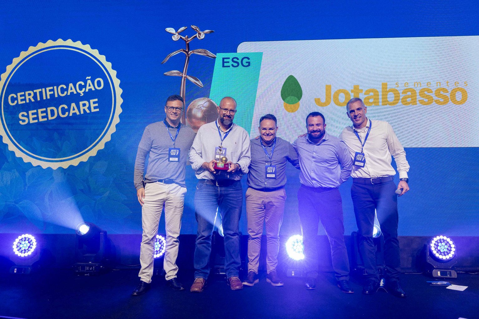 André Savino - Presidente Syngenta Brasil, José Amaral – Conselheiro Sementes Jotabasso, Tages Martinelli – Diretor Sementes Jotabasso, Rodrigo Alves – Diretor Seedcare Syngenta e Igor Lyra - Head Latam Seedcare.