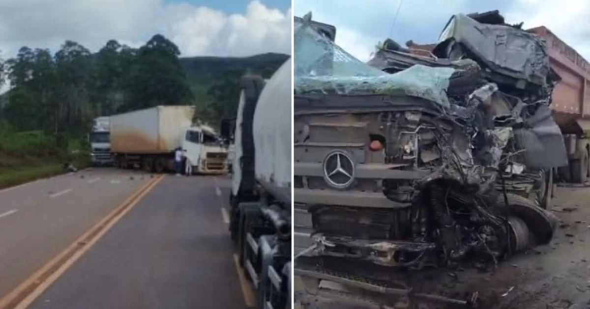 Vídeo: grave acidente entre carretas fecha completamente a BR 040, em Nova Lima (MG)
