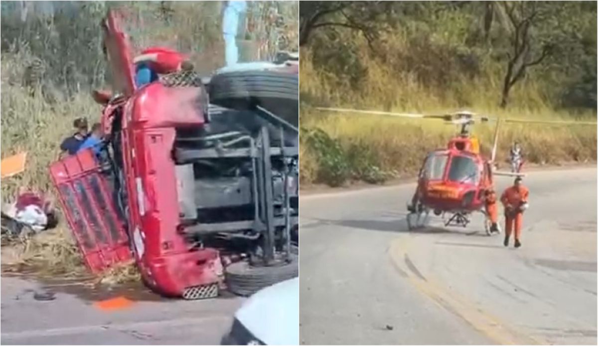 Acidente deixa motorista preso às ferragens e interdita BR-381