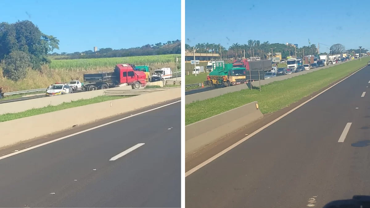 Acidente interdita totalmente a rodovia Anhanguera e causa congestionamento