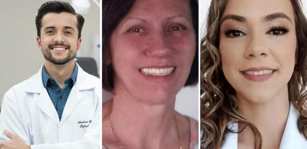 O médico Andrei Gabriel de Melo e mãe e filha, Leane Elizabeth Herrmann e Leise Herrmann Parizotto
