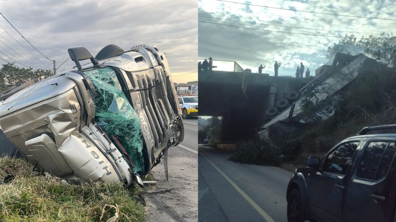 Acidente na BR-376 em Ponta Grossa interdita pista e mobiliza socorro