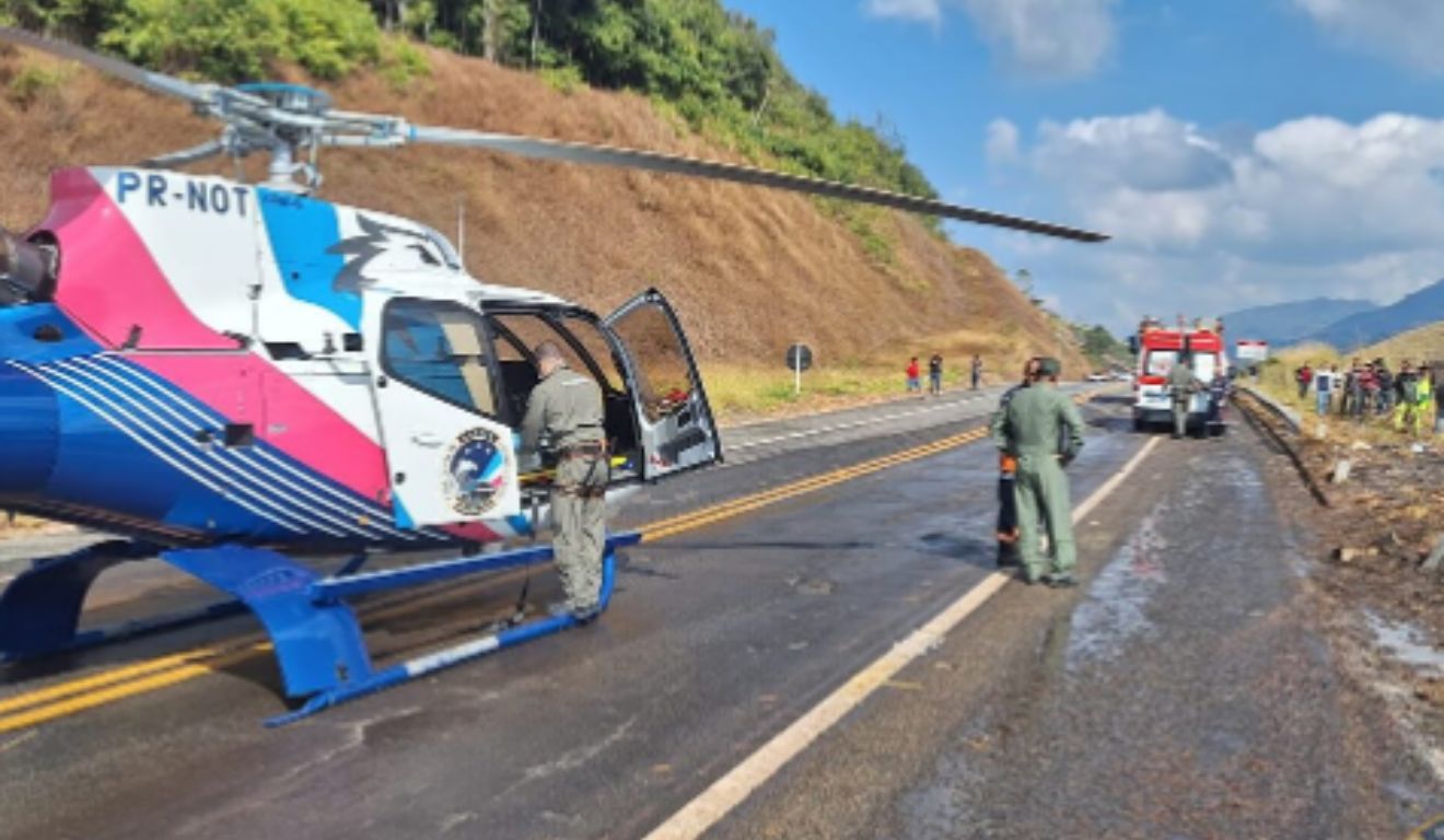 Notaer resgata vítima de acidente na BR-262, em Iúna