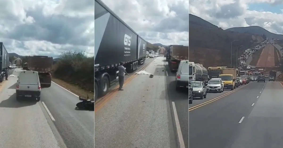 Motociclista morre após grave acidente com caminhão na BR-040; veja vídeo