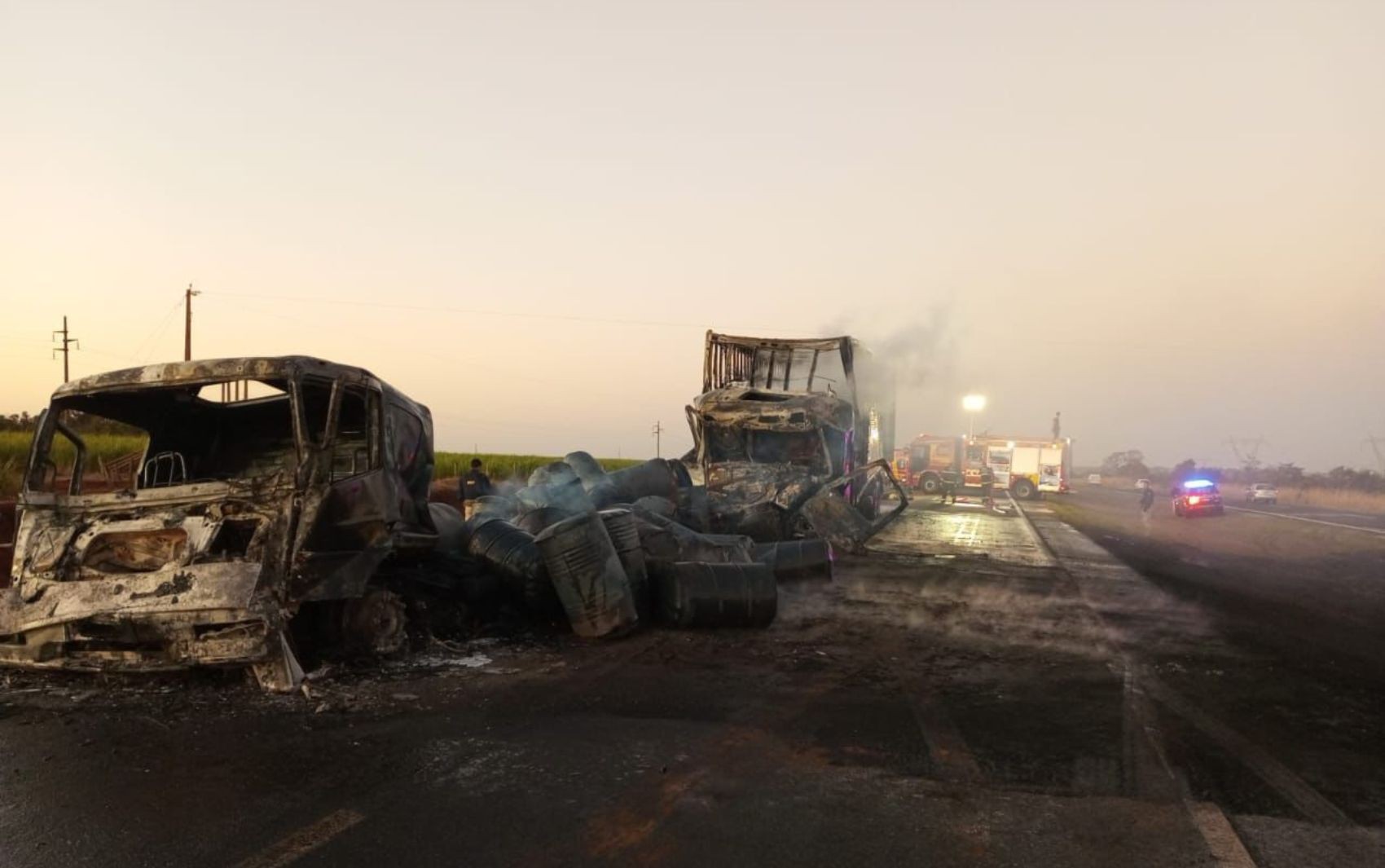 Motorista de caminhão morre carbonizado após cabine pegar fogo em acidente na BR-153 | Trânsito GO