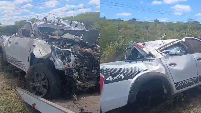 Delegado capota com veículo e escapa ileso de acidente no interior de Alagoas