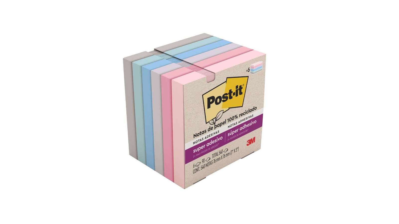 Nova geração das Notas Post-it® Super Adesivas feitas com papel reciclado chega ao Brasil - ABRAMARK
