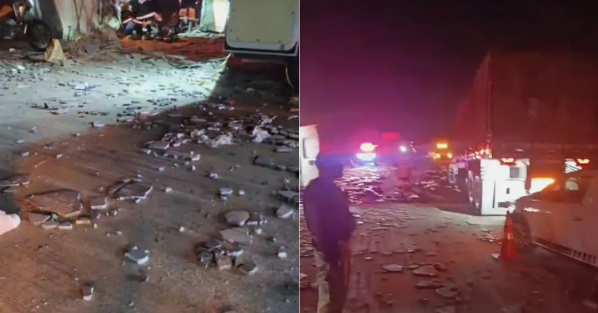 BR-381 é totalmente interditada após tombamento de caminhão com pedras em Ravena