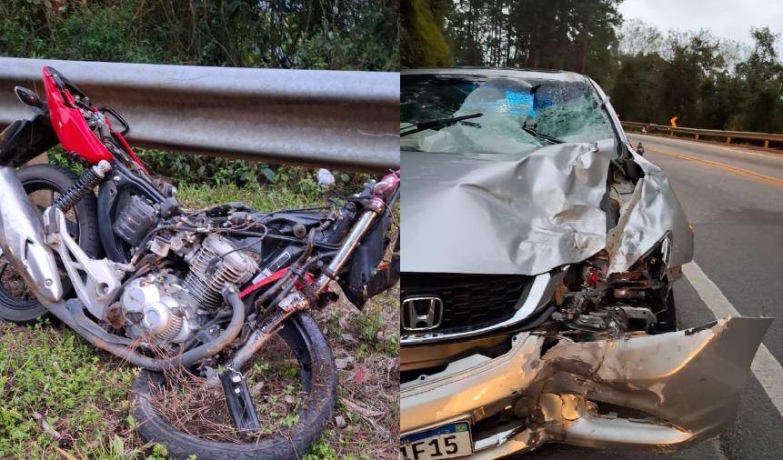 Motocicleta fica destruída e homem morre em trágico acidente na BR-282 - OCP News