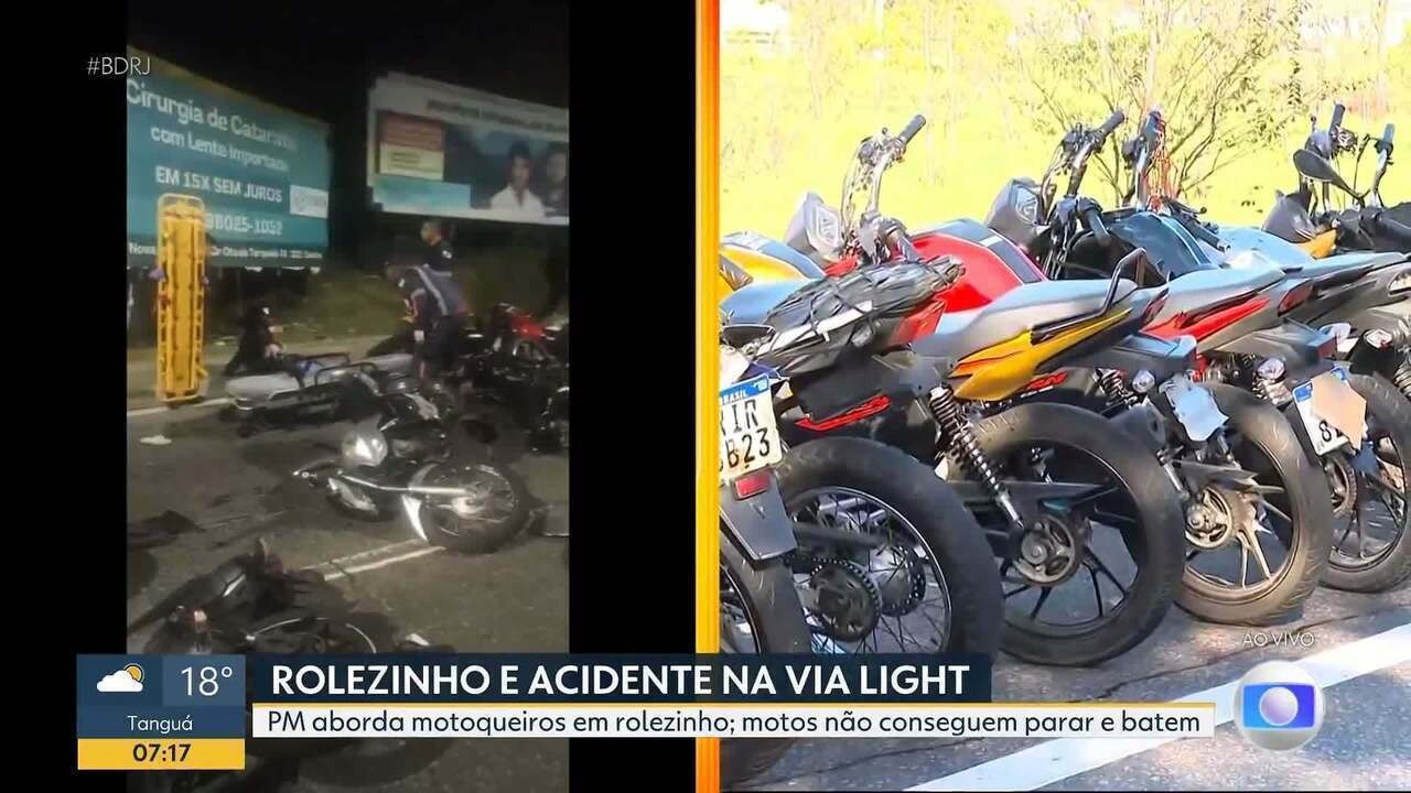 Rolezinho termina em acidente com 30 motos e 8 feridos em Nova Iguaçu