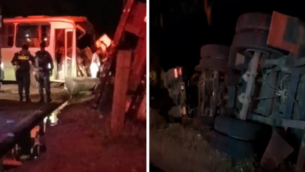 Acidente com morte e feridos envolvendo ônibus trava a ES 245 em Linhares; veja vídeo