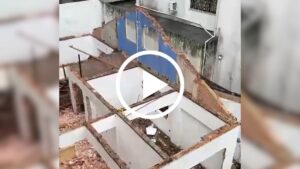 Acidente em demolição deixa trabalhadores na Beira-Mar Norte