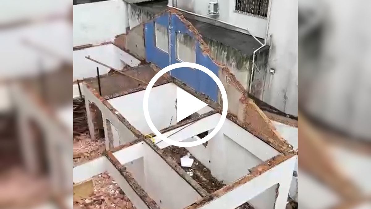 Acidente em demolição deixa trabalhadores na Beira-Mar Norte