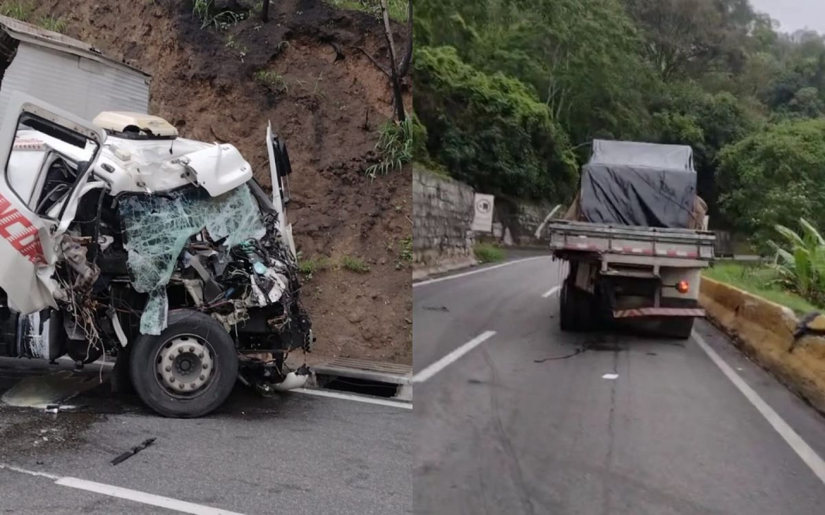 Acidente entre três caminhões fecha a Serra das Araras, em Piraí | Rio de Janeiro