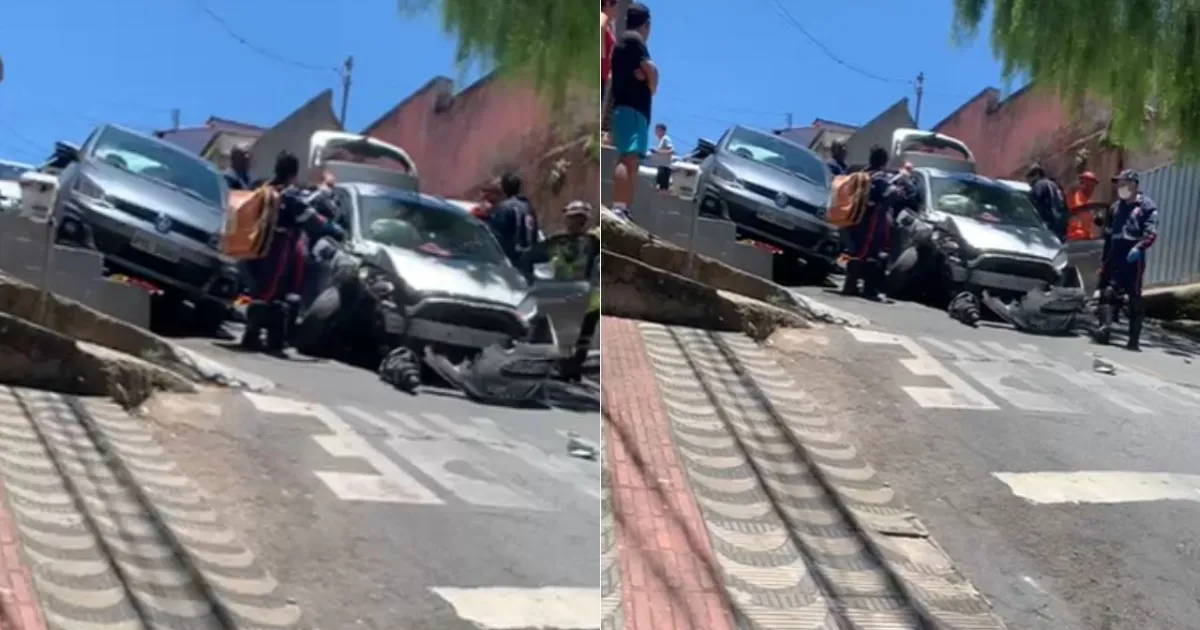 Batida entre quatro carros deixa três feridos em BH