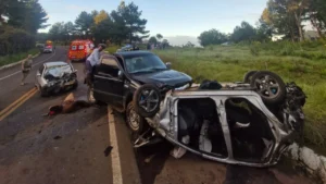 Grave acidente na BR-282 deixa cinco feridos na Serra Catarinense