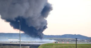 Imagens mostram acidente com avião de carga no Kentucky, nos Estados Unidos