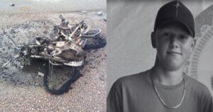 Soldado morre em acidente na BR-116 em SC e moto pega fogo