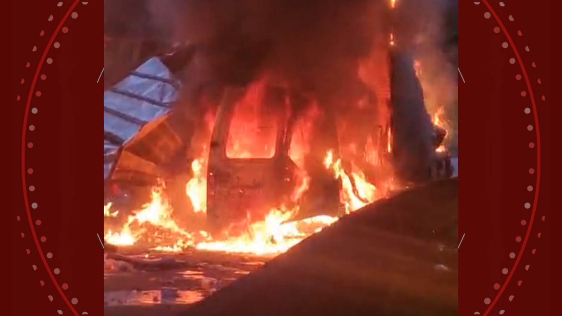 Vídeo mostra desespero de motorista ao ver van pegando fogo após acidente no Paraná - G1