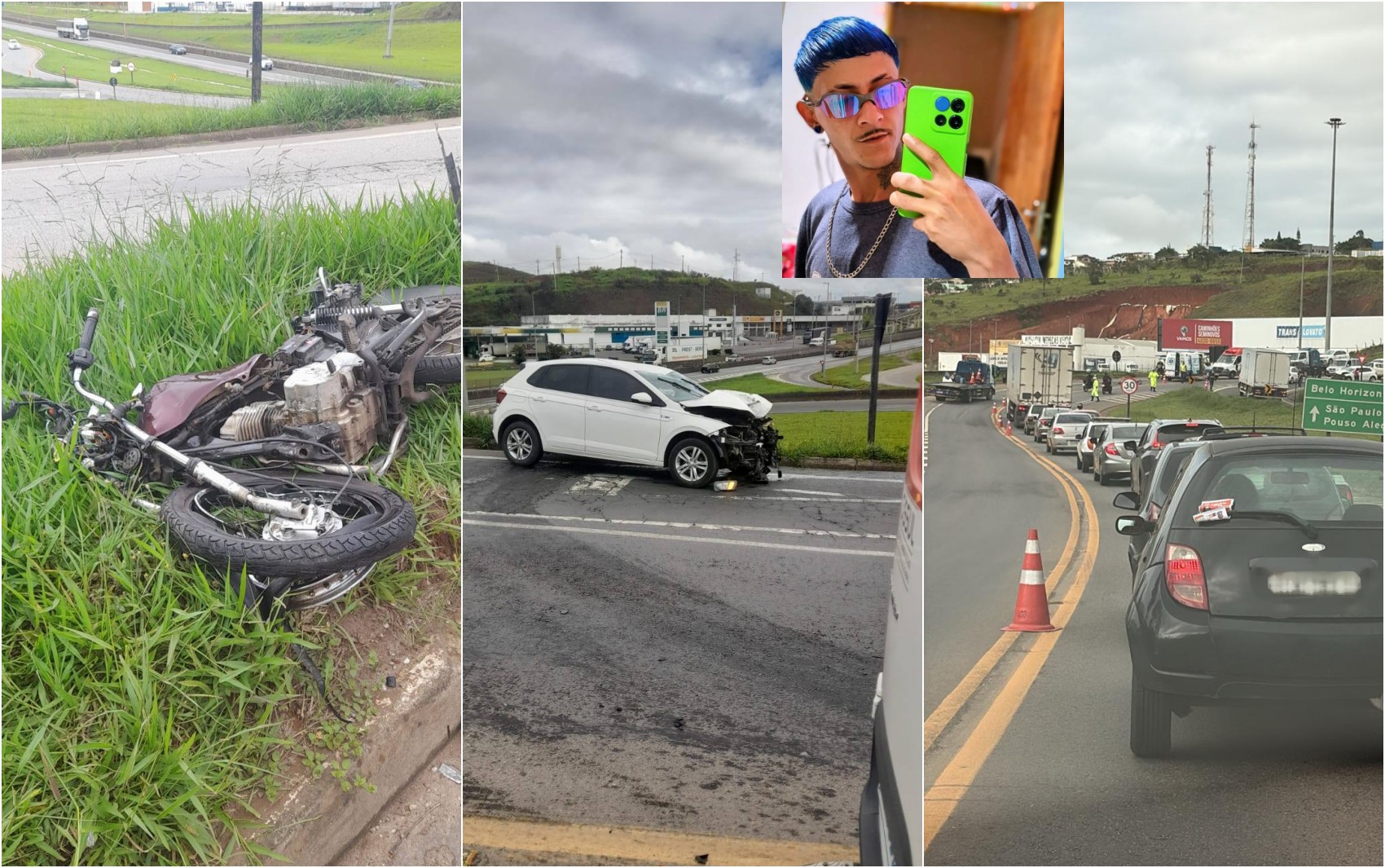 Jovem morre em acidente na BR-459 minutos após sair do trabalho, em Pouso Alegre, MG