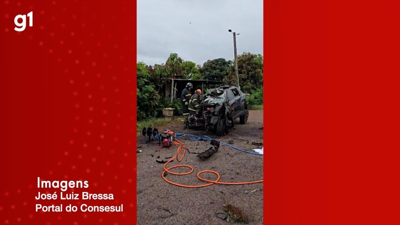 Mãe e filha de 3 anos morrem em acidente com três veículos na BR-487 em MS - G1