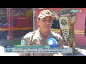 Adolescente perde cinco dedos após explosão de rojão na comemoração natalina em Corumbá