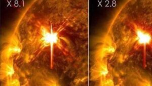 Sol libera 5ª explosão severa em 3 dias: mancha é 10 vezes maior que a Terra