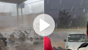 Frente fria causa micro-explosão e granizo no MS