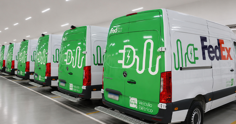 FedEx amplia frota elétrica no Brasil com 17 vans