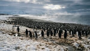 Pesquisas da Universidade de Helsinque apontam que o guano dos pinguins libera amônia capaz de ajudar na formação de nuvens sobre a Antártida
