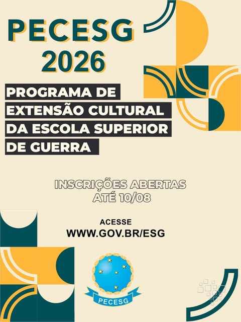 ESG abre vagas para programa de extensão voltado à cultura e estudos estratégicos