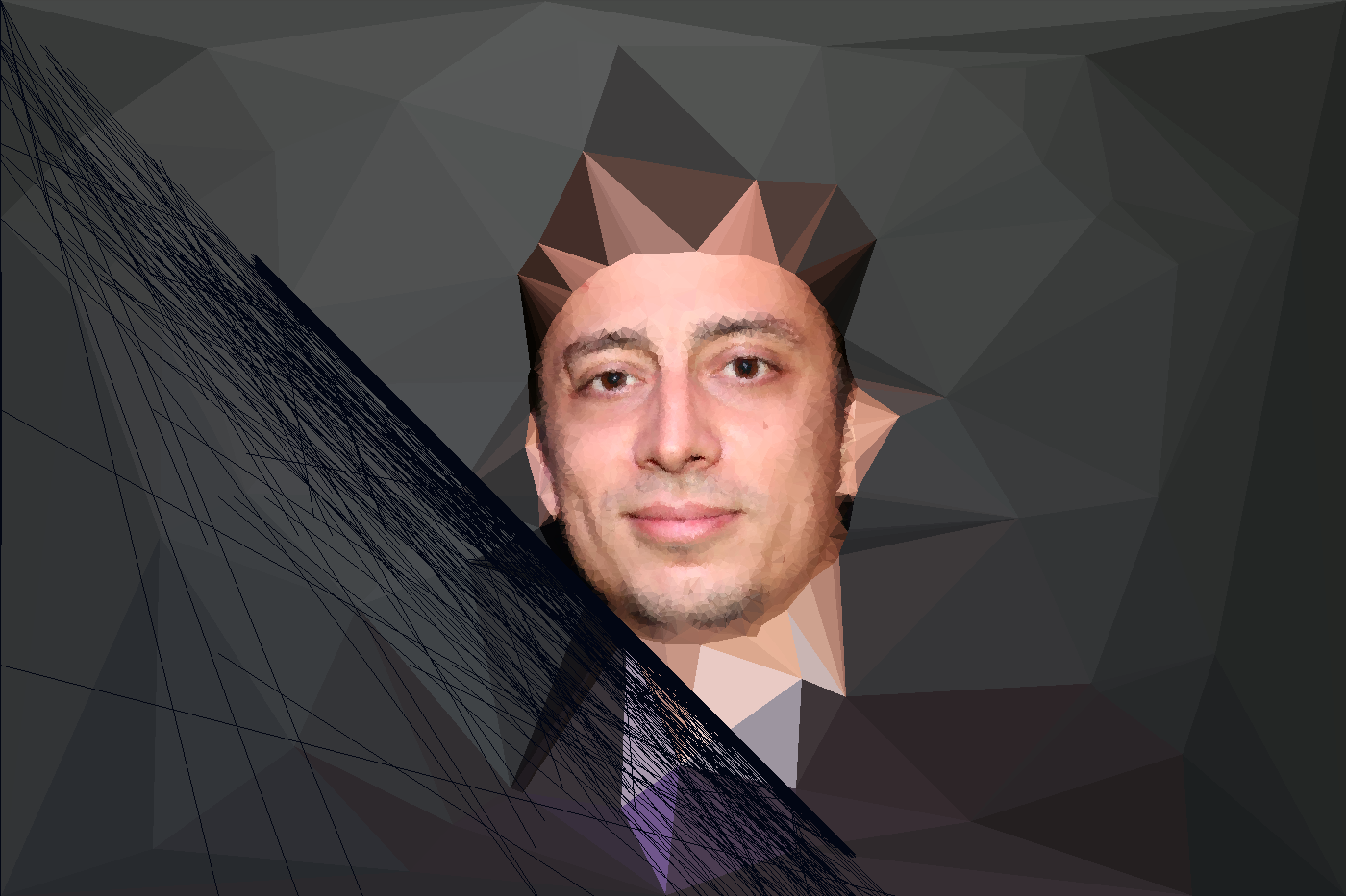 Avatar digital low poly 3D com identidade visual Esupercorp
